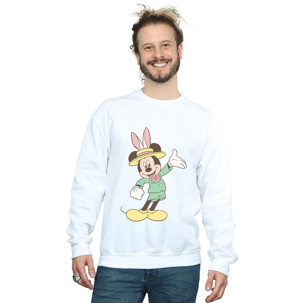 Disney Mens Mickey Mouse Easter Bunny Sweatshirt