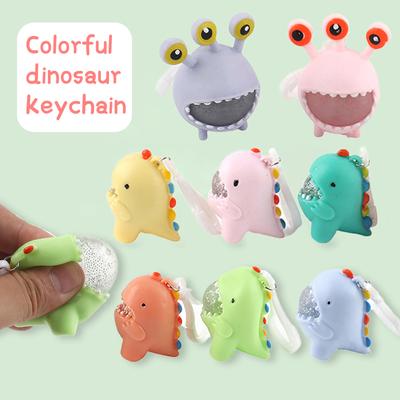 Cartoon Dinosaur Squeeze Bubble Monster Stress Relief Toy Keychain Squeeze Pinch Ball Squishy Toy