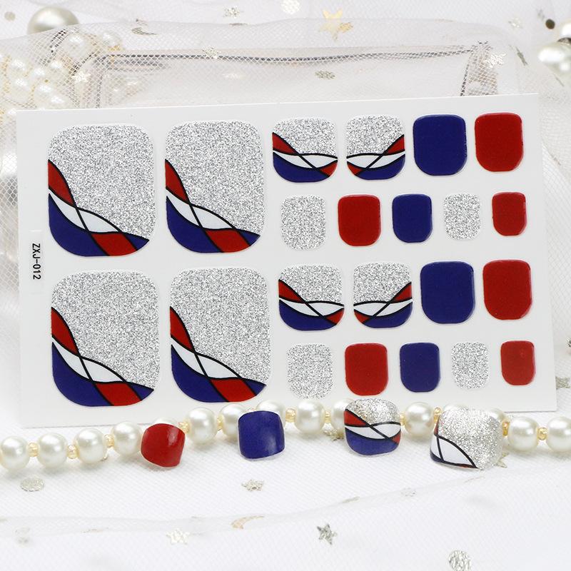 New Summer Foot Stickers Waterproof Beach Toe Nail Stickers Girls Simple Little Chrysanthemum Nail Stickers