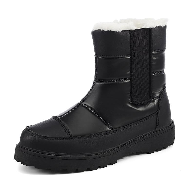 Snow boots women's high-top large-size velvet warm outdoor shoes overalls zipper hiking Northeast hiking shoes