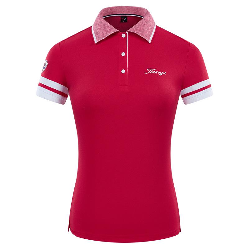 Women's Summer Lapel Golf T-Shirt - Korean Style Short-Sleeved Sports Top