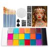 12-Color Fluorescent Face & Body Paint for Halloween, World Cup, and Theater