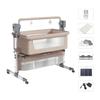 Magic ZC - Pătuț bebe Leagăn electric - Pătuț cododo multifuncțional, Bluetooth cu muzică, Balansoar cu 5 viteze - Bej