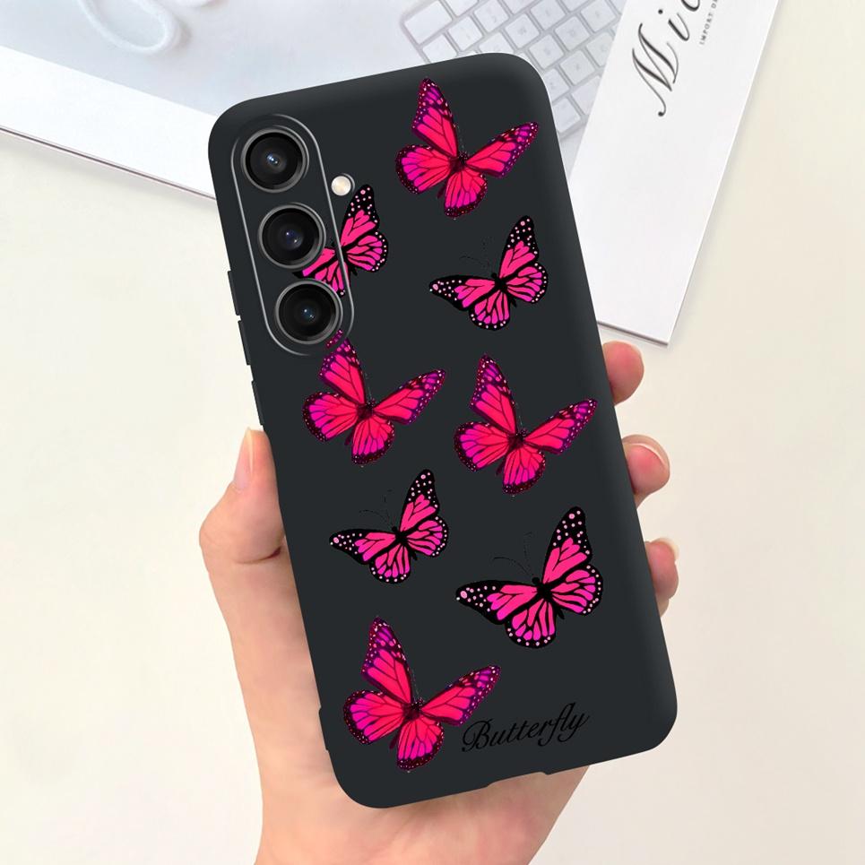 For Funda Cover Samsung A35 5G Case SM-A356E Couple Love Heart Flower Cat Painting Back Shell For Samsung Galaxy A35 5G Etui
