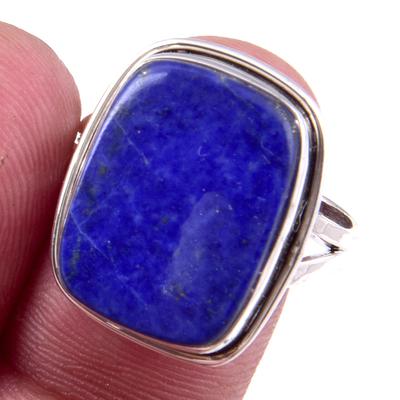 Natural Lapis Lazuli Gemstone Handmade 925 Solid Sterling Silver Ring S.9 Q6V08