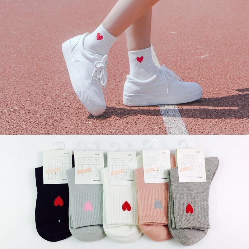 Women's New Autumn and Winter Products All Kinds of Love Comfortable Breathable Tall Cotton Socks