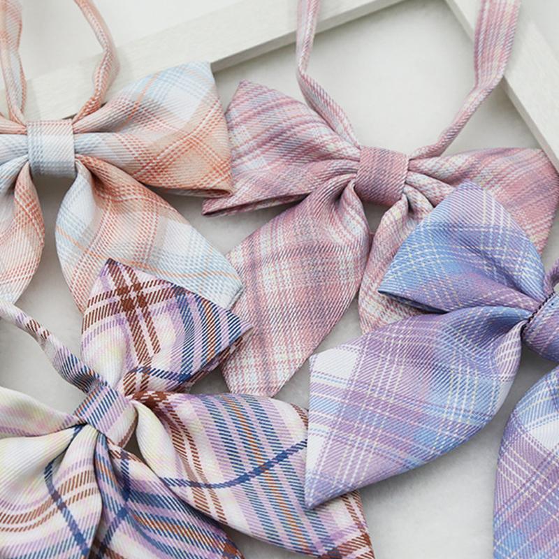 Personalized Flower Plaid Uniform Collar Flower Bow Tie Small Fresh Sailor Suit Bow KTB