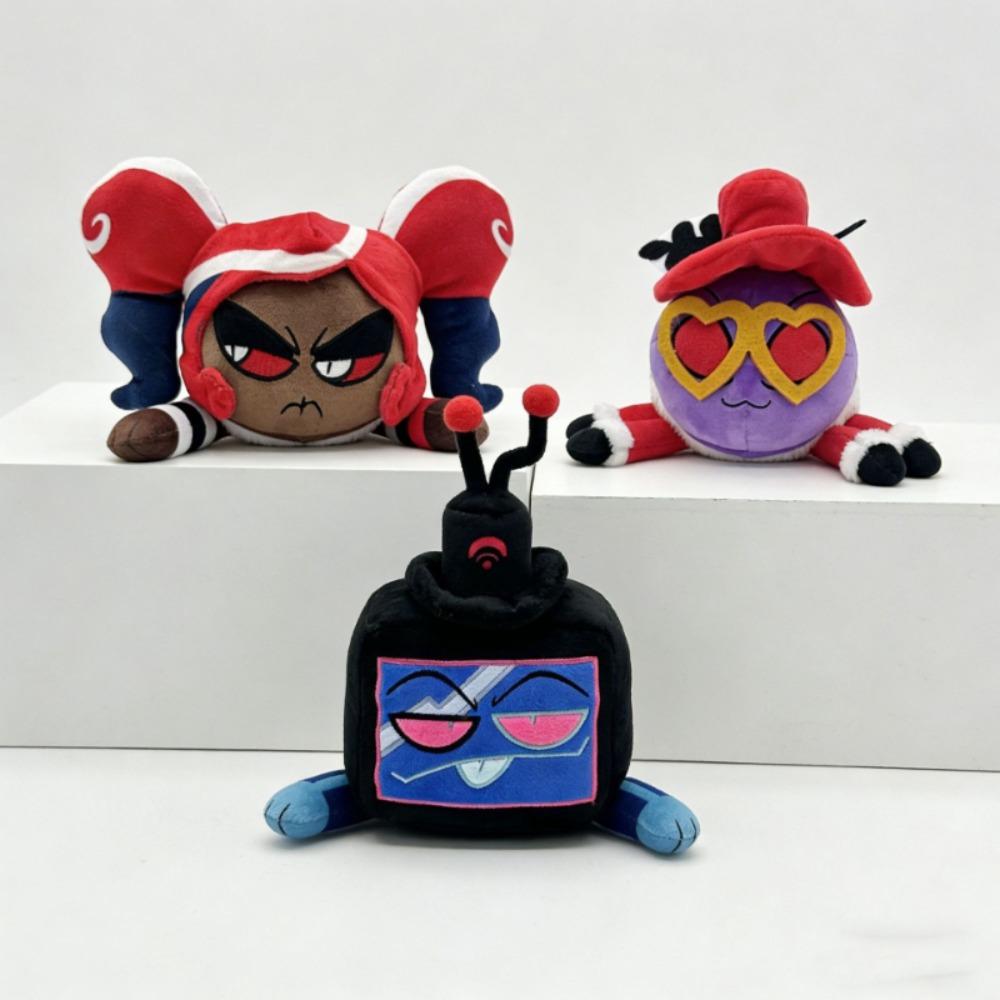 New Popular Item Hazbin Hotel Plush Toy Set - Velvette Vox Valentino The 3VVs Stuffed Dolls Cute Anime Figure Pillow Soft Plushie Gift for Fans & Kids