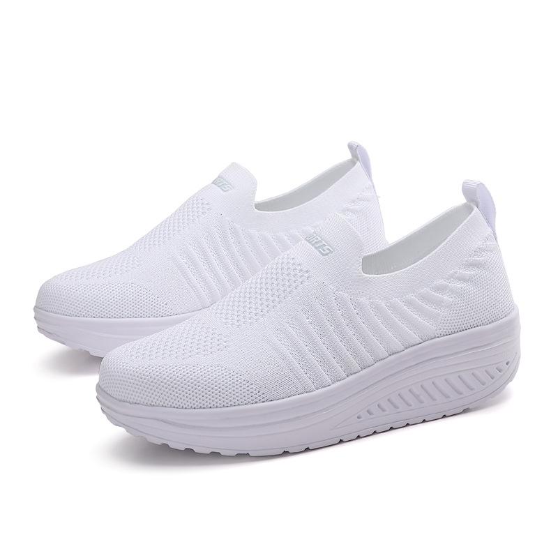Sponge Cake Platform Women's Slip-On Summer Shoes – Breathable, Soft Sole, Rocking Sneakers