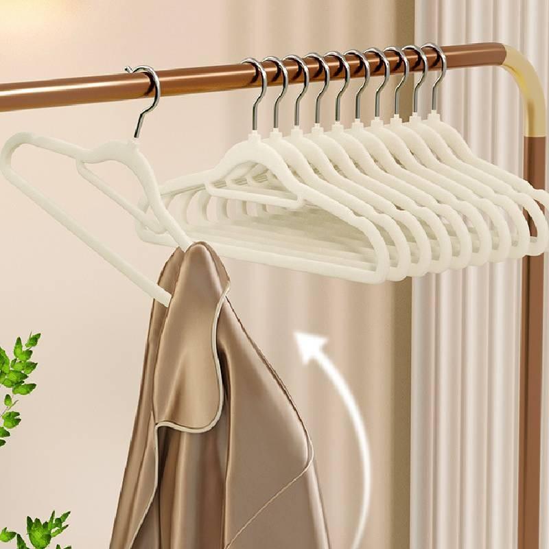 Premium Velvet Hangers Set Of Ten With Thick Non-slip Design For Clothes Drying And Storage