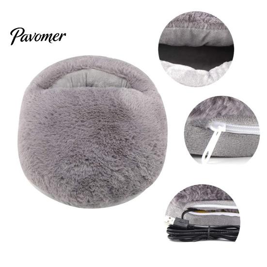 Washable Foot Warmer USB Heated Electric Soft Thick Plush Slippers Women Heating Pad Men Pain Soreness Relief Fast Cover