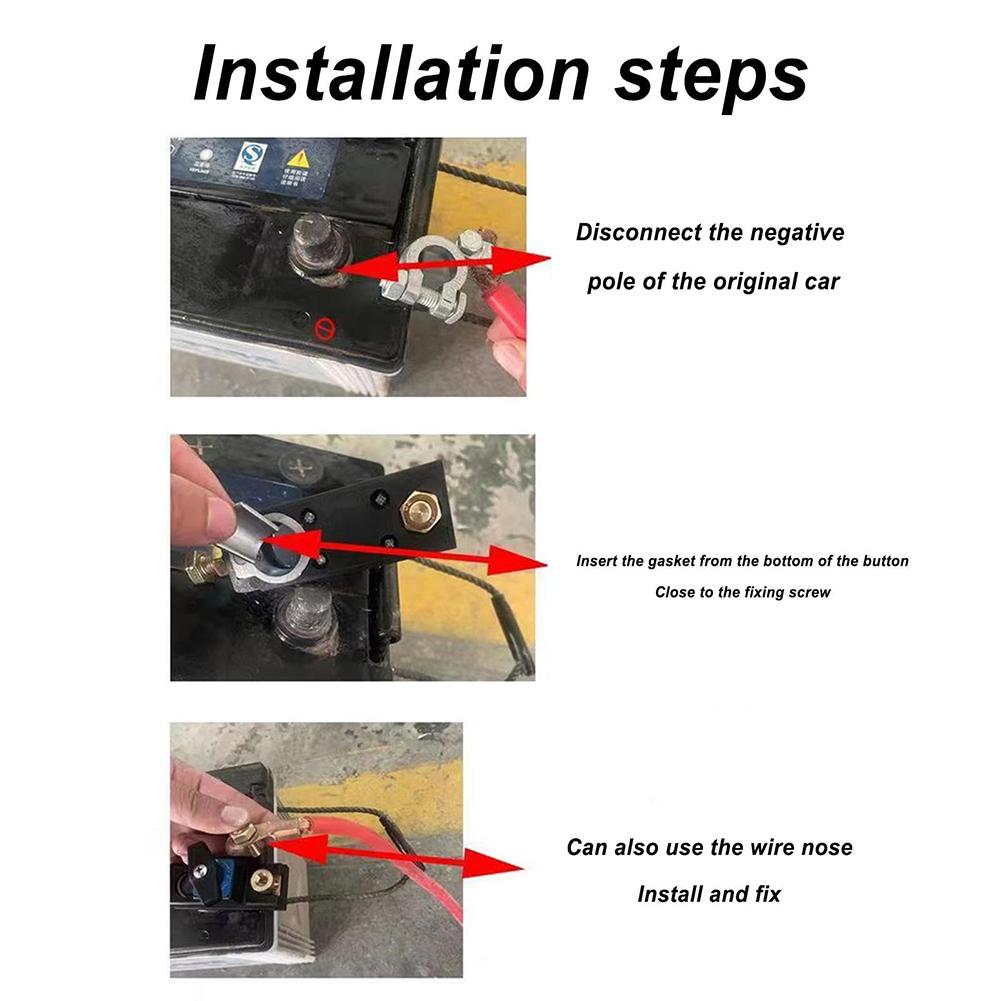 Universal Car Battery Disconnect Switch Battery Terminal Anti-leakage Switch 12V/24V  Battery Disconnect Isolator Cut Off Switch