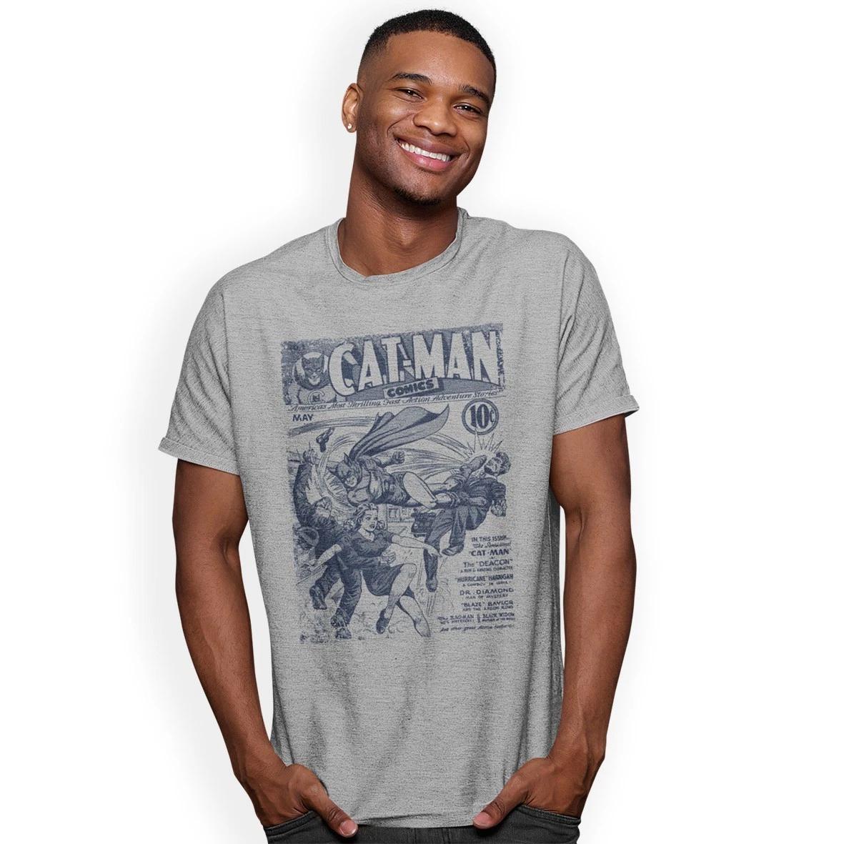 Cat Man T-Shirt American Golden Age Comic Cover Art Birthday Gift 4XL