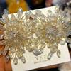 Bridal Jewelry Snowflake Earrings Women's Accessories Sparkling Exaggerated Ear Studs Beaded Crystal Earrings Special Occasions