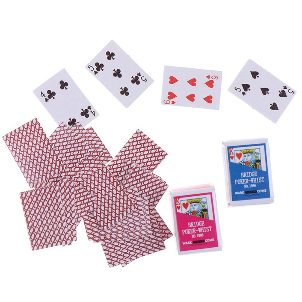 Accessories Miniature Dollhouse Mini Playing Cards Playing Poker Cards Miniature Games Poker