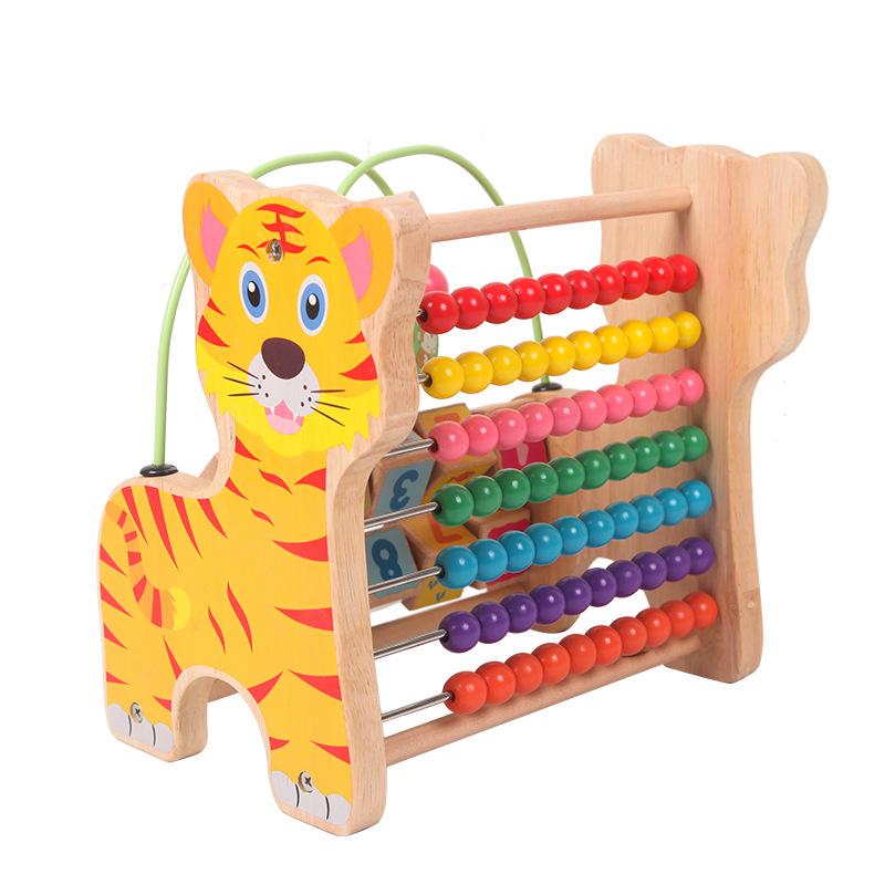 Multifunctional Wooden Abacus & Bead Maze for Baby's Hand-Eye Coordination and Early Education
