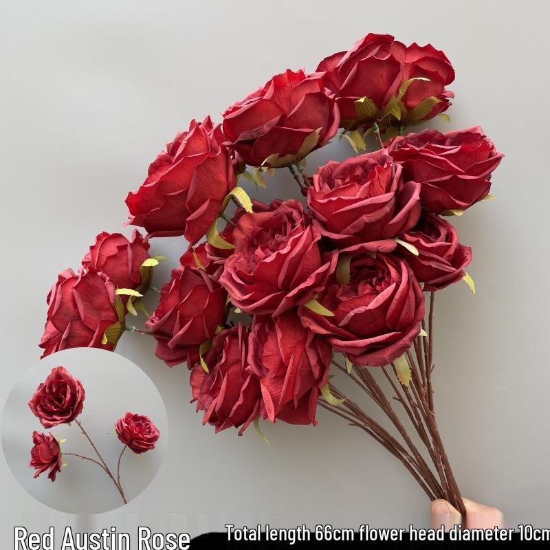 Shunran Dark Red Wine Artificial Wedding Flowers for Chinese Engagement Décor & Aisle Hanging Displays