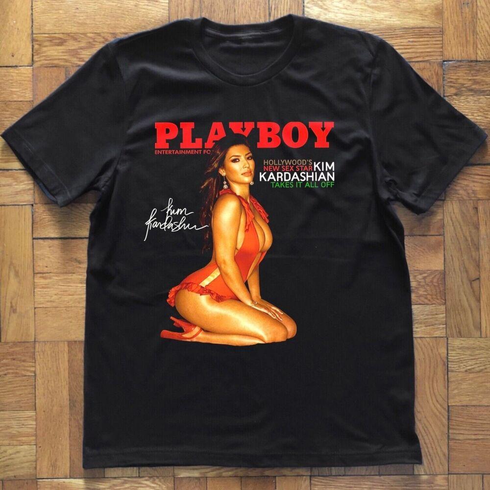 Новая Популярная PLAYBOY Ким Кардашьян Подарок для Фанатов Унисекс Все Размеры Футболка Унисекс Футболка M