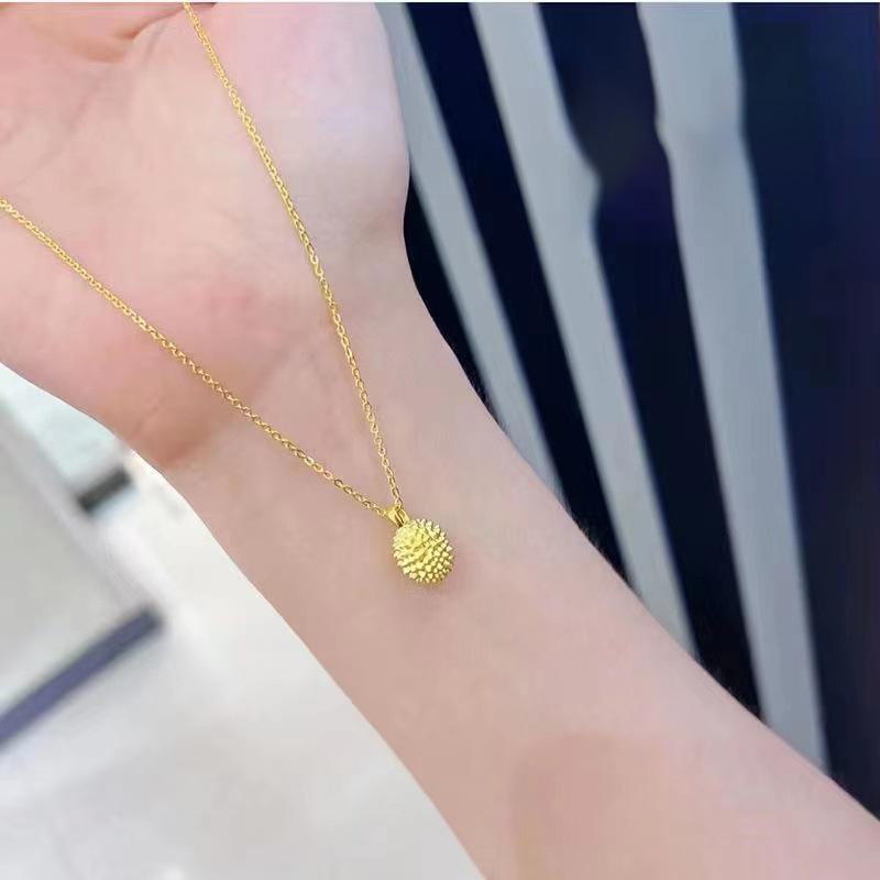 Durian necklace ancient sand gold fruit pendant jewelry