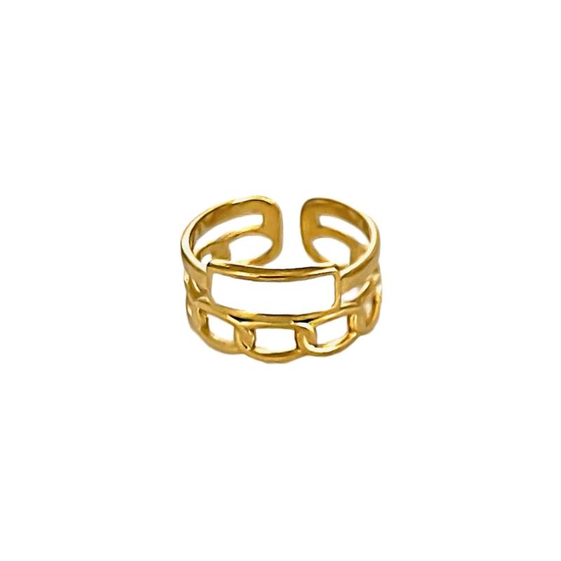 A52E Stainless Steel Unisex Rings Geometric Adjustable Opening Rings Eye Catching Finger Jewelry Suitable for Daily Wear