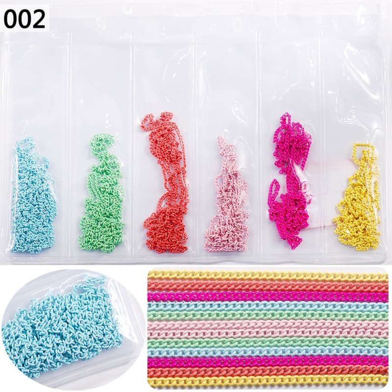 6-Grid Bag Candy Color DIY Nail Nail Beauty Chain Beauty Chain Nail Ornament