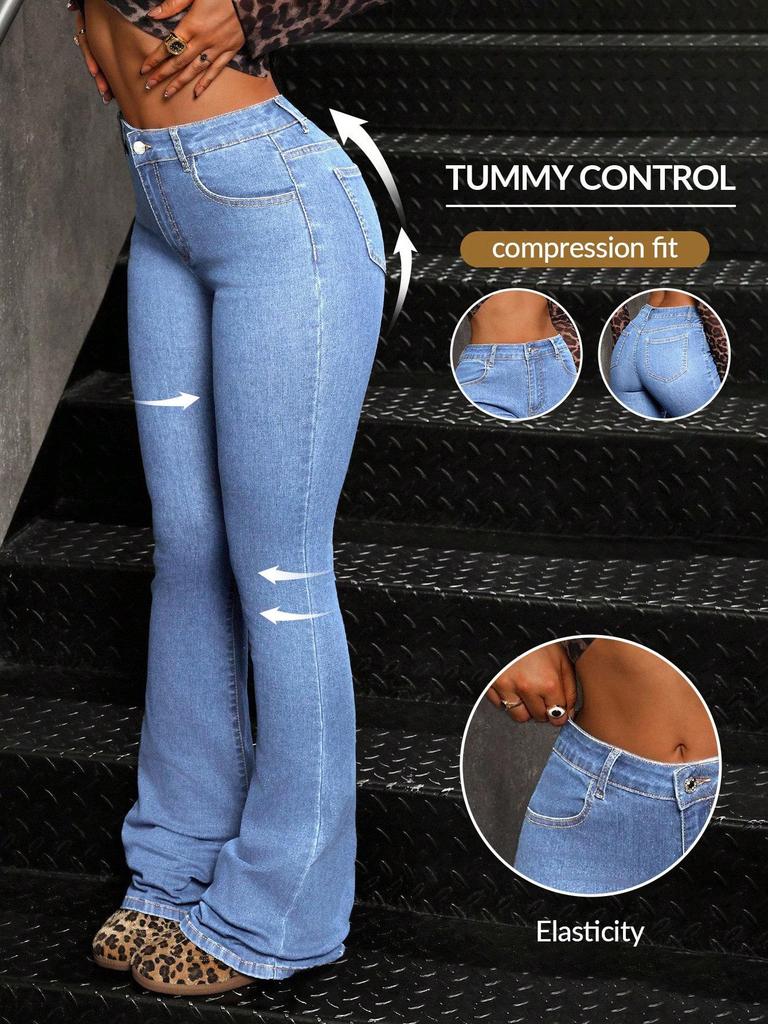 2026 Trendy High-Waist Stretchy Micro-Flare Jeans for Women