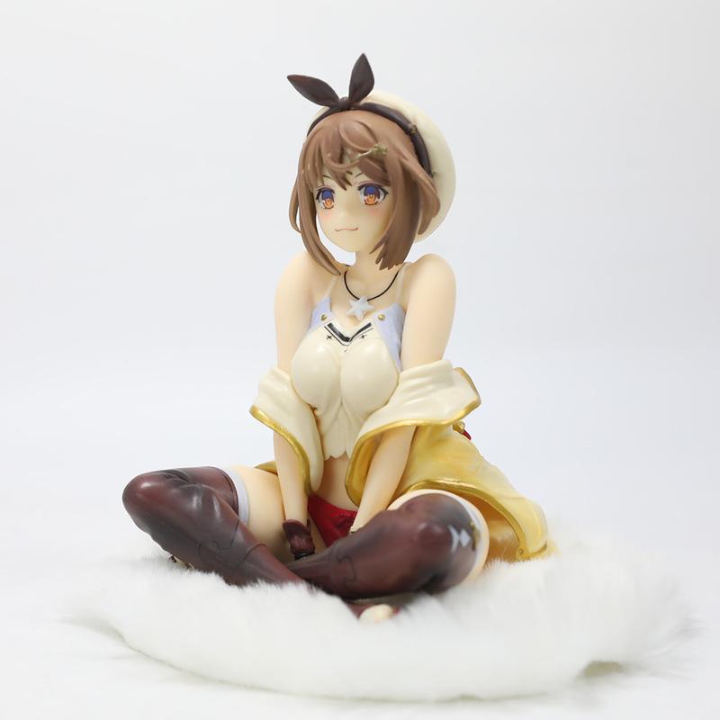 Cz Anime Figure Ryza Atelier Ryza Sitting Pose 15.86Cm Pvc Collectible Car Ornament Decoration For Car Dashboard