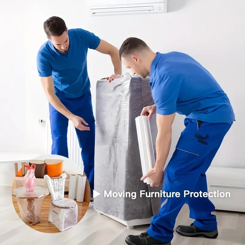 

800м/2624 фута 19,7-дюймовый рулон сверхпрочной стрейч-пленки - Сверхширокая, самоклеящаяся, ультратолстая прозрачная пластиковая пленка для паллет