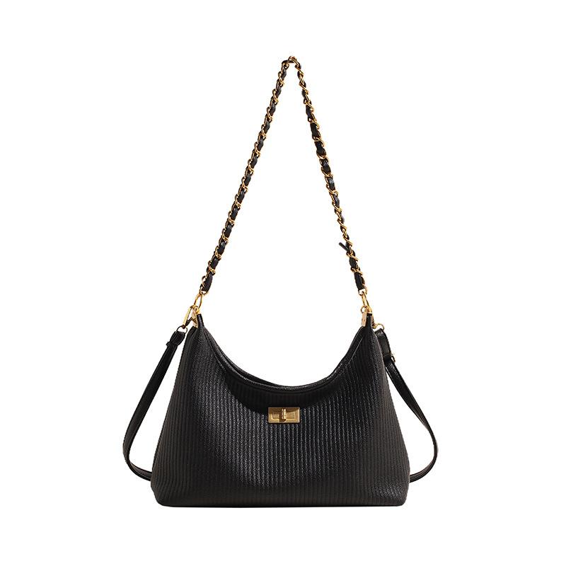 Bag Women's 2025 New Fashion Niche Design Folded Shoulder Crossbody Bag Premium Chain Underarm Bucket Bag