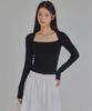 TOPGIRL Square Deep Neck Long Sleeve Top_T316Tp124