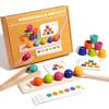 Colored Ball Children's Building Block Toy Clip Wooden Color Matching Game  Cognitive Development