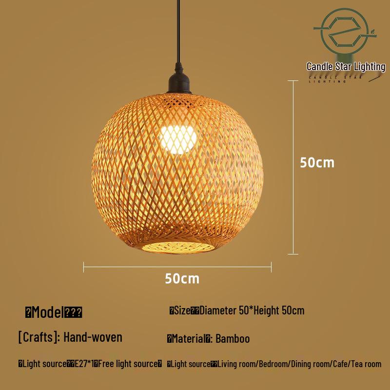 Zen Style Bamboo Rattan Pendant Light for Tea Rooms and Restaurants