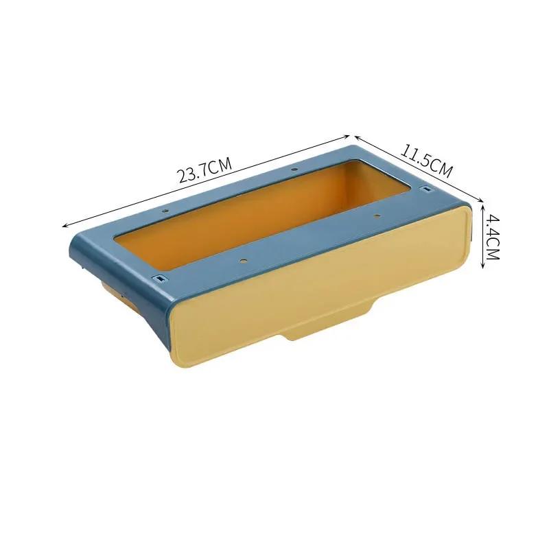 Hidden Hanging Storage Box Kitchen Drawer Knife Fork Spoon Tray Self Adhesive Under Desk Drawer Office Stationery Tool Organizer