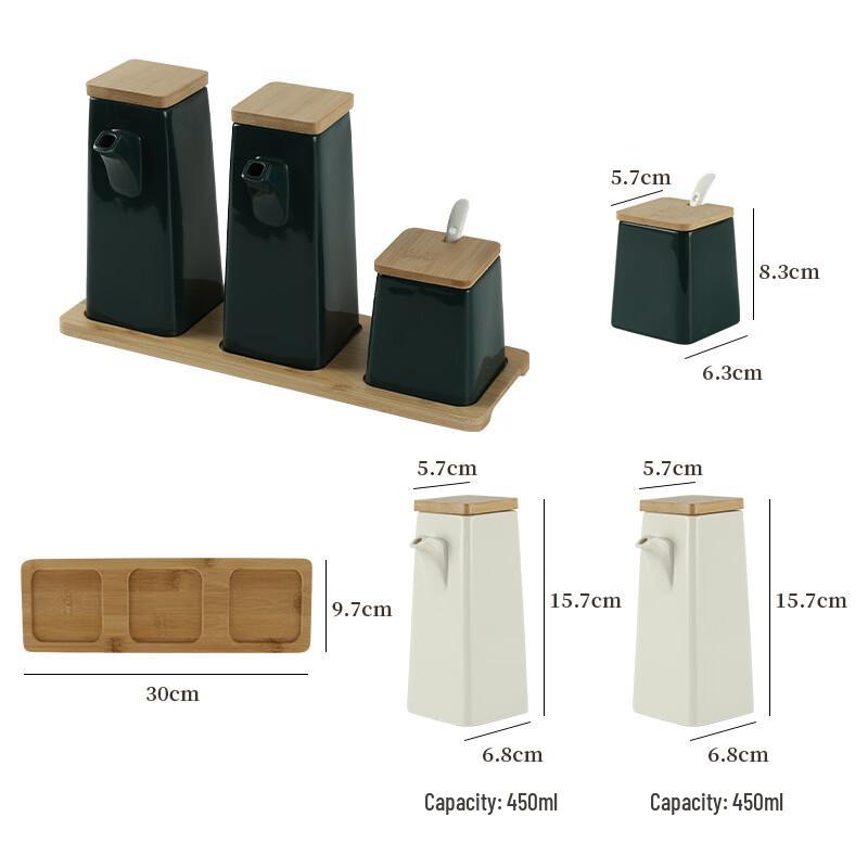 Ceramic Seasoning Jar & Oil Pot Set