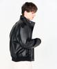 Dreamworld Leather High-Neck Blouson Jacket (Black)