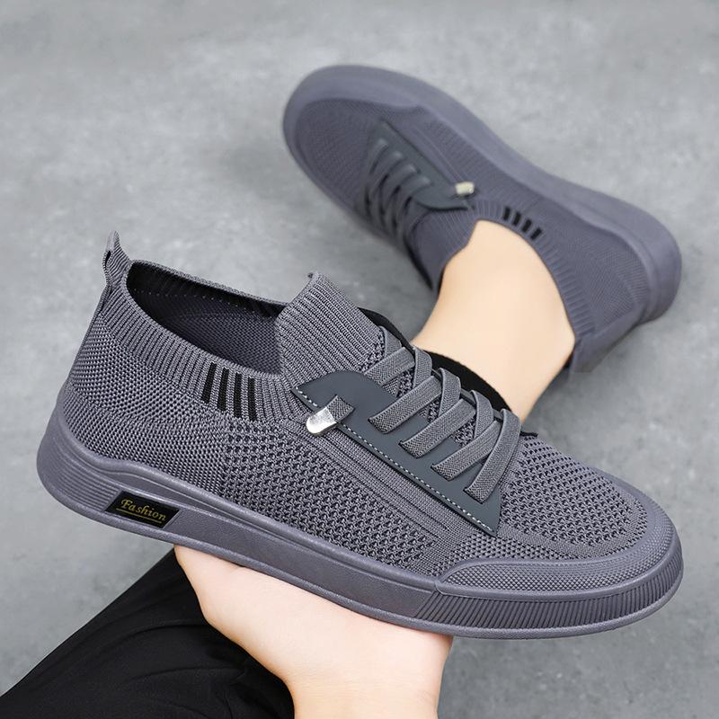 Fashion Plus Size 39-44 Shoes for Men Spring Summer Platform Mesh Breathable Comfortable Lace Up Sneakers Men Flats Non-slip Footwear