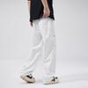 Overalls men's pants summer thin trendy American pleated design drawstring loose casual pants cotton