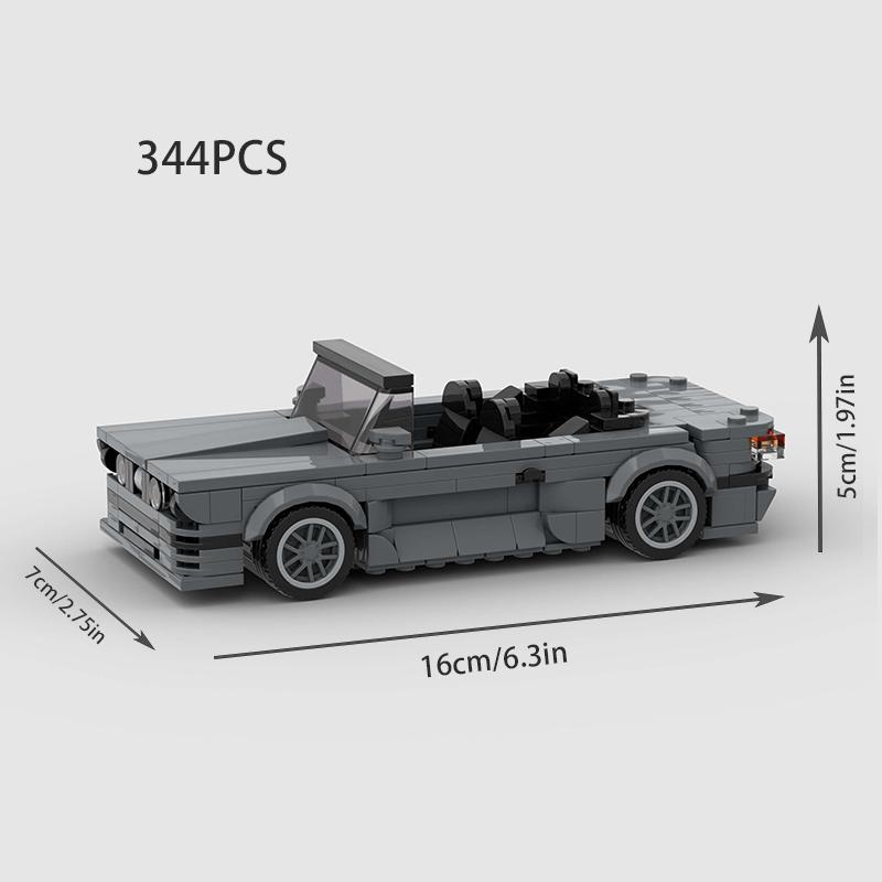 

Open Car Racing City Cabriolet MOC M3 E30 Convertible Runabout Vehicle Model Building Blocks Bricks Kid Toys Gift
