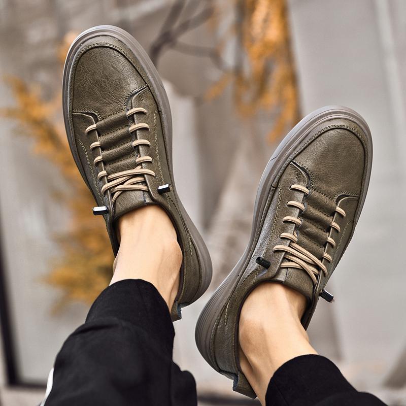 Large Size 46 47 Board Shoes Men Loafers Leather Casual Shoes Man Sneakers Mens Lace  Up Flats Male Skateboard Skate Shoes