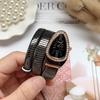 Girls' Creative Snake-Shaped Bangle Quartz Watch