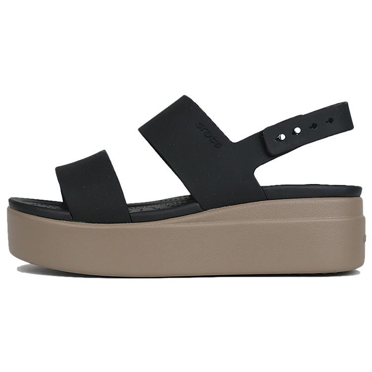 Crocs Brooklyn Leather Platform Strap Casual Sandals Women sandals Black 206453-07H