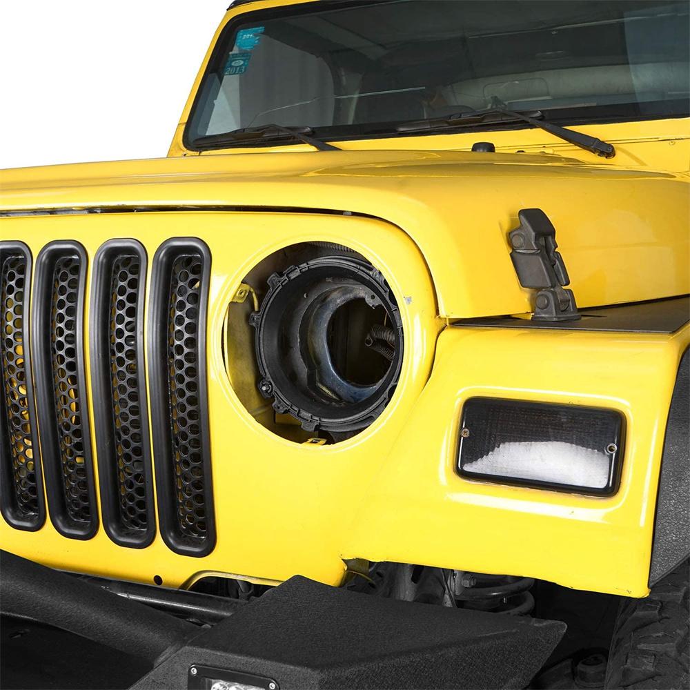 2 Pcs Black 7'' Headlight Mount Bracket Ring Fit For  Wrangler TJ 1997-2006