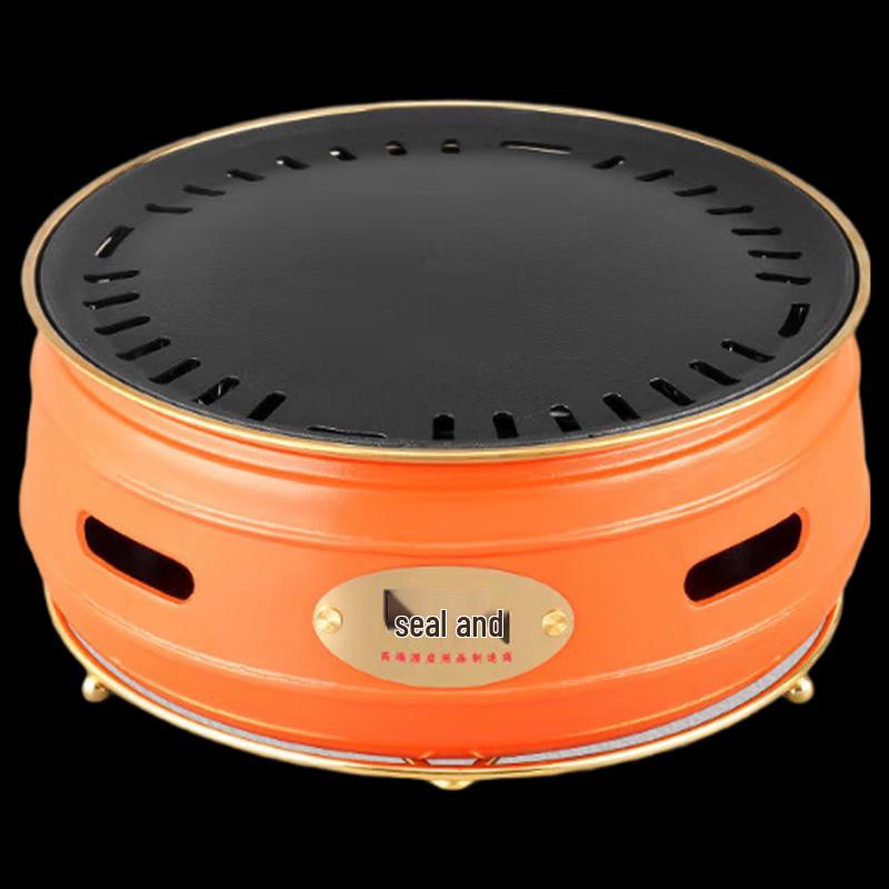 OEING Drum BBQ Grill with Cast Iron Pan