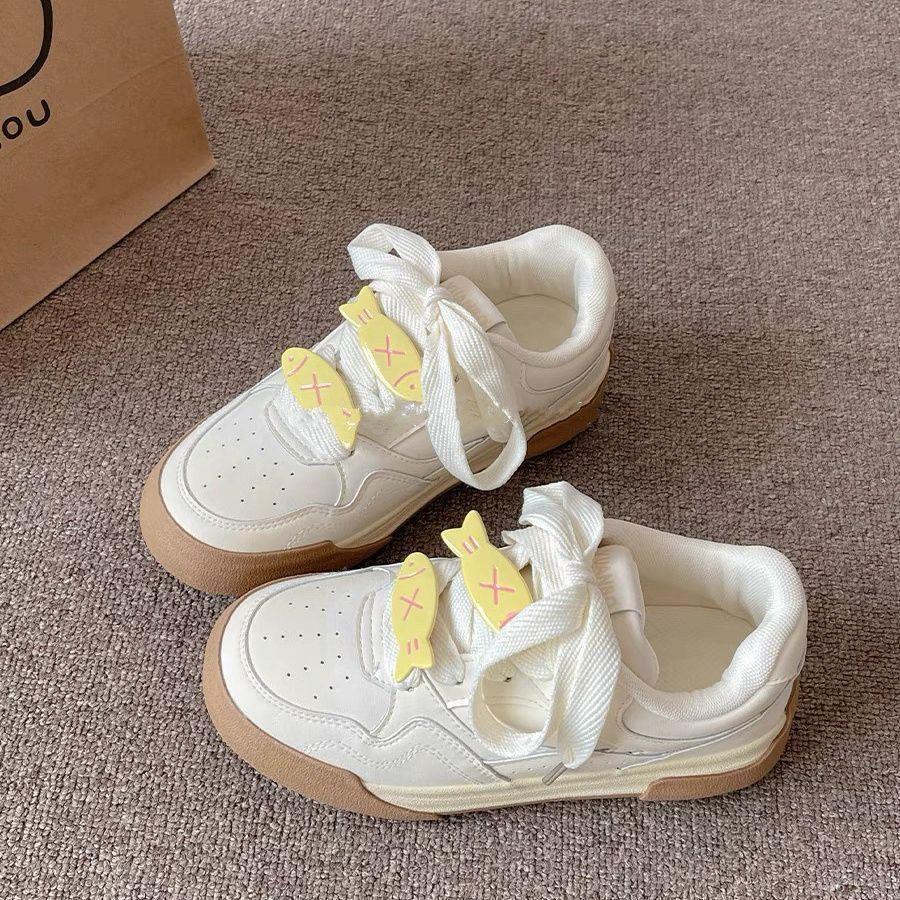 Campus Style Platform White Shoes Versatile Student Casual Board Shoes Women's New Spring and Autumn Bread Shoes