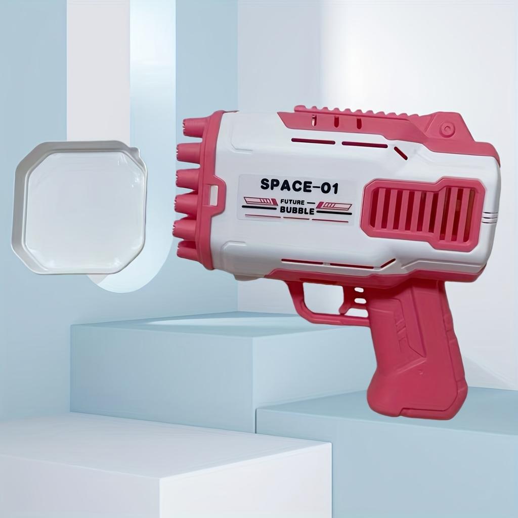 32-Hole Kids Bubble Machine, Colored Bubble Blow Gun for Parties, Beaches and Pools - Battery and Solution Free