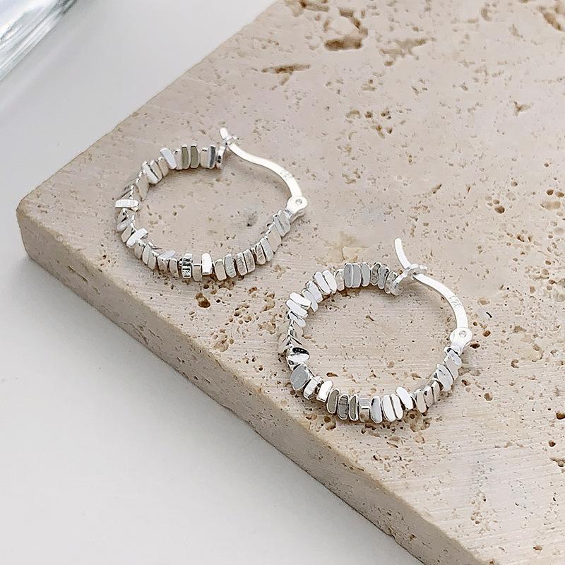 Серьги из полированного серебра 925 пробы, женские, холодный стиль, модные, универсальные, серьги-клипсы в форме ромба 925