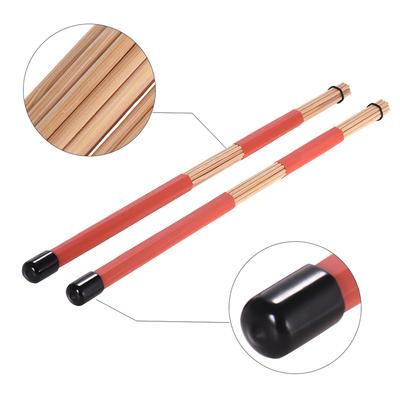 1 ζεύγος Drum Rods Sticks + 1 Pair Drum Brushes Σετ Drum Stick με τσάντα αποθήκευσης για Jazz Folk