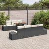 Garden Sofa Set with Storage 8 pcs Black Poly Rattan