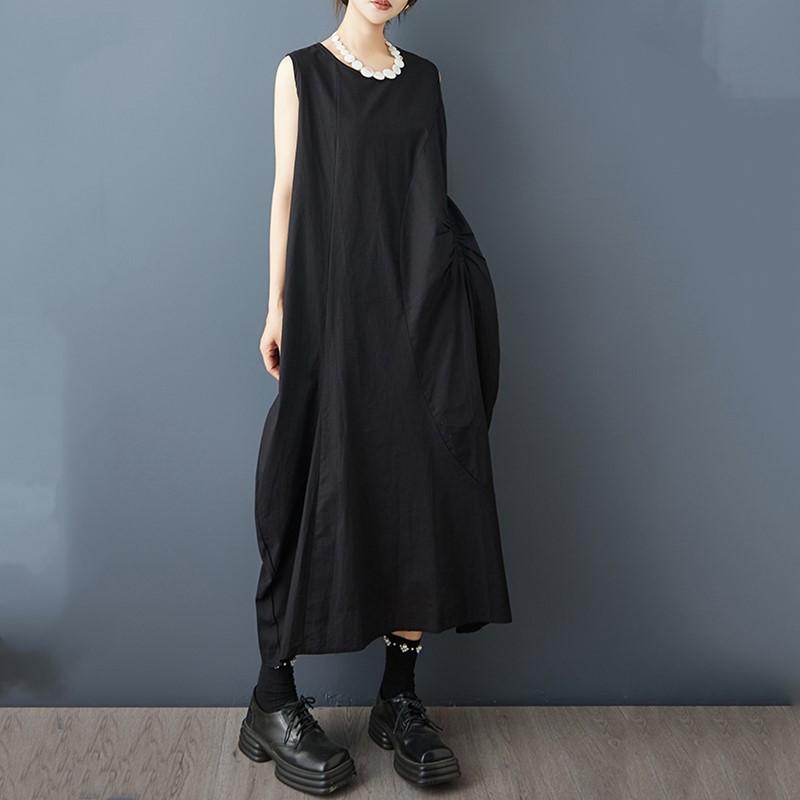 Sleeveless Plus Size Cotton Vintage New In Dresses for Women Casual Loose Long Summer Dress