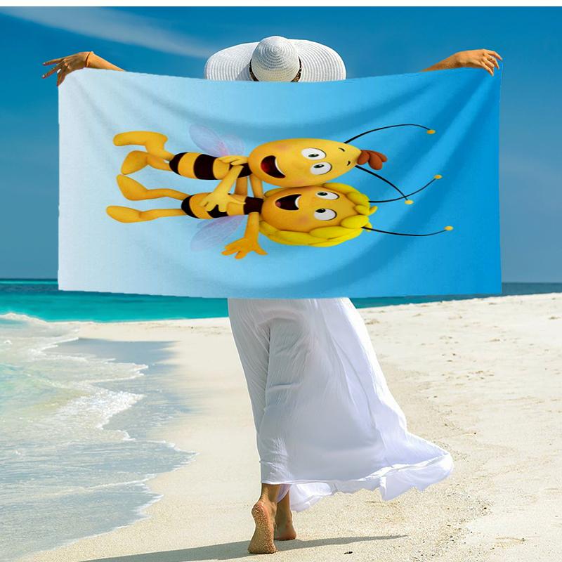 Ultra-Soft Beach Towel with Maya the Bee Theme,Ideal for Pool - Camping, Diving - Perfect Travel Essential, Vibrant Beach Towel.